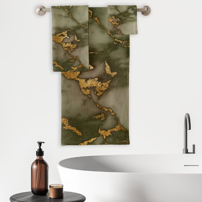 Marbre doré faux-pli olive vert (Créateur téléchargé)