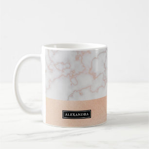 Marbre doré Rose torride Nom d'apparence Café Mug