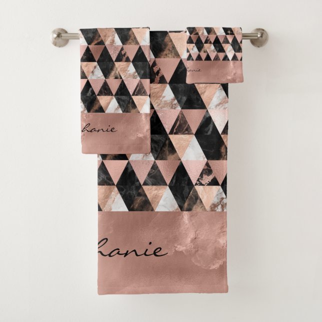 Marbre en noir | blanc et or rose Monogram (En situation)