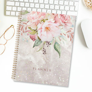 Marbre Floral Rose Pivoine Élégant Moderne