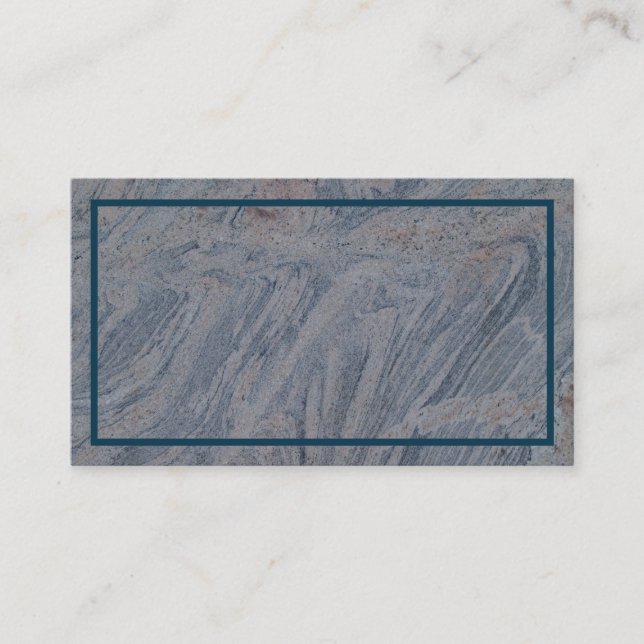 Marbre gris bleu Carte de visite texturé (Devant)