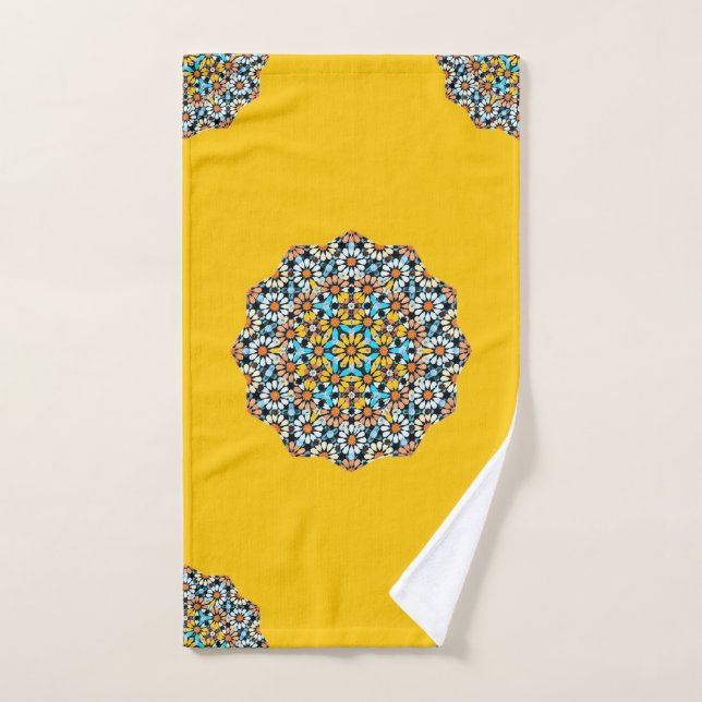 Marbre jaune et turquise Mosaïque marocaine (Serviette à main)