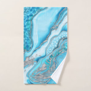 Marbre liquide - quartz bleu et pierres précieuse