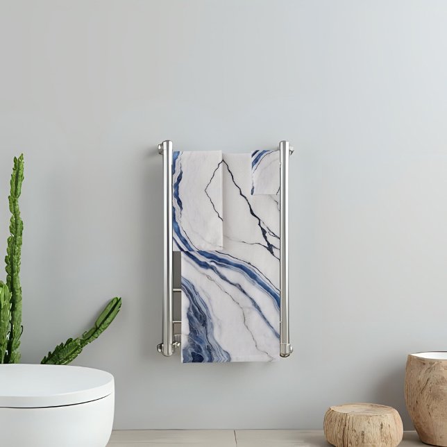 Marbre minimaliste blanc et bleu moderne (Créateur téléchargé)