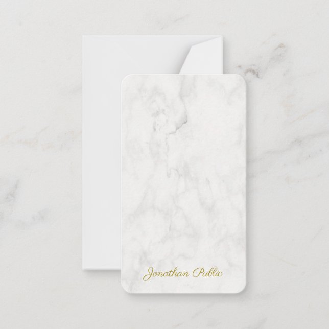 Marbre Modèle Monogramme Nom Gold Texte Script (Devant)