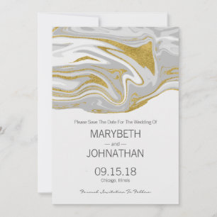 Marbre moderne et mariage or Enregistrer la carte
