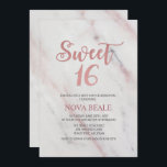 Marbre moderne Sweet 16 Anniversaire Invitation<br><div class="desc">Marbre moderne Sweet 16 Anniversaire Invitation</div>