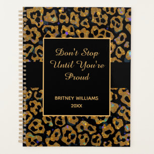 Marbre Motivationnel léopard motif brun noir