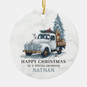 Marbre Noël Camion en céramique Ornement