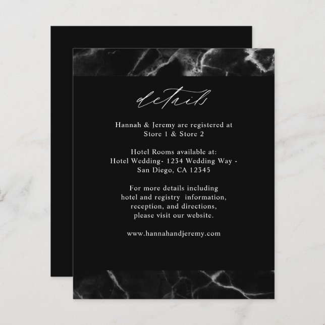 Marbre noir budget détails (Devant / Derrière)