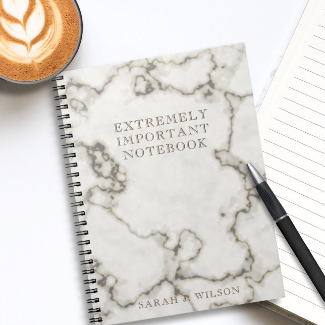 Marbre Nom Extrêmement important Carnet d'affaires (Extremely important notebook for your home office. Just add your name)