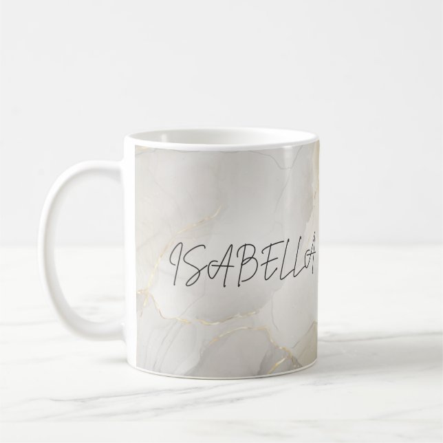 Marbre personnalisé Nom Mug (Gauche)