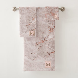 Marbre rose clair de luxe Monogramme