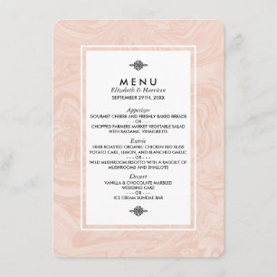 Marbre Rose Elégant Vintage Wedding Menu