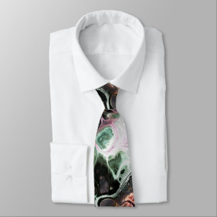 Marbre rose et jade vert cravate