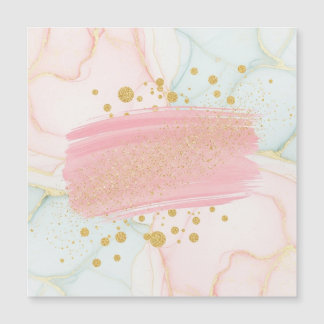 Marbre Rose et Menthe avec Coup de Pinceau Paillet