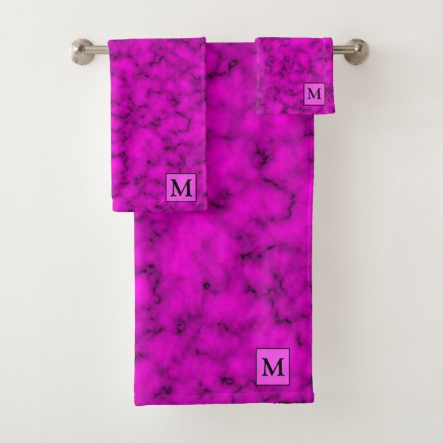 Marbre rose luxueux Monogramme (En situation)