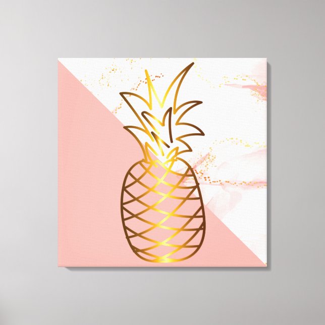 Marbre rose or Ananas toile Imprimer (Recto)