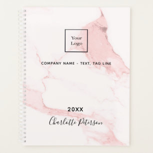 Marbre rose pâle nom élégant logo d'entreprise