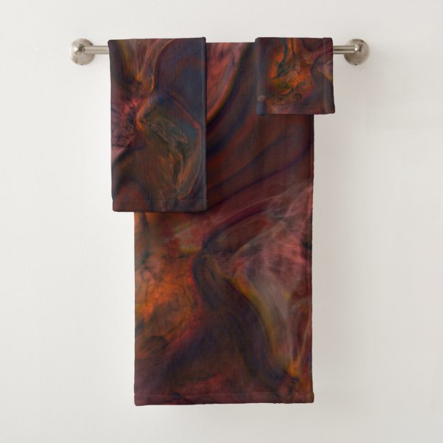 marbre rouge, bleu, orange et violet abstrait (En situation)
