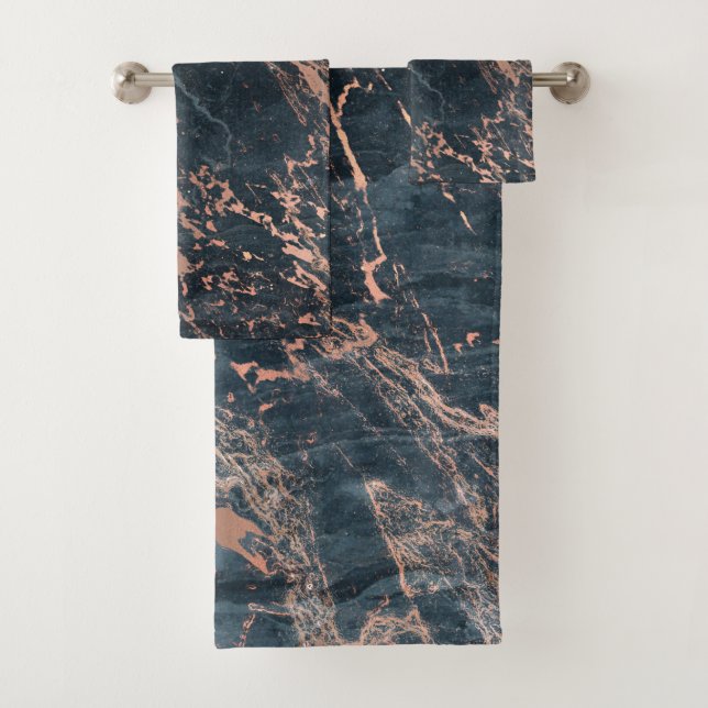 Marbre Rustique Bleu Brumeux et Rose Gold Rose Gla (En situation)