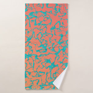 Marbre sauvage 6 - Corail vivant et Turquoise