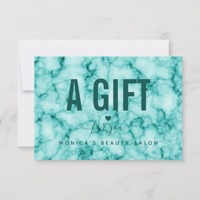 Marbre Turquoise Elegant Girly tendance Salon de B (Devant)