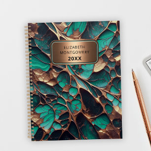 Marbre Turquoise et or élégant avec plaque signalé