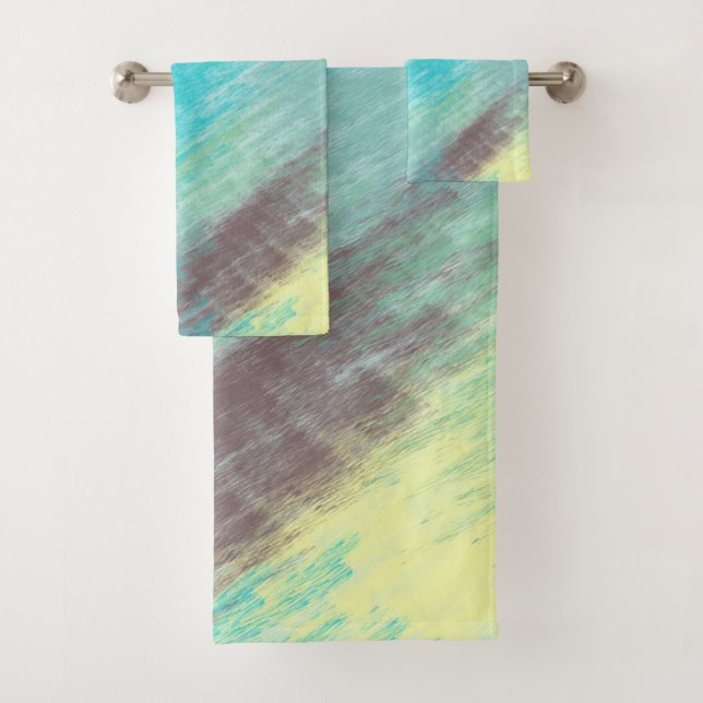 Marbre turquoise, vert et mauve Abstrait (En situation)