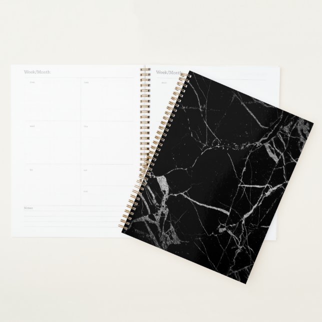 Marbre veiné noir et argent (Devant avec enveloppe)
