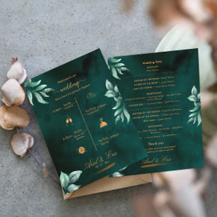 Marbre vert Classic Élégant programme de mariage