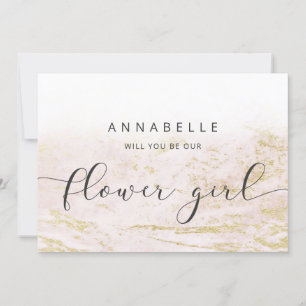 Marbres modernes en Blush Flower Proposition Card