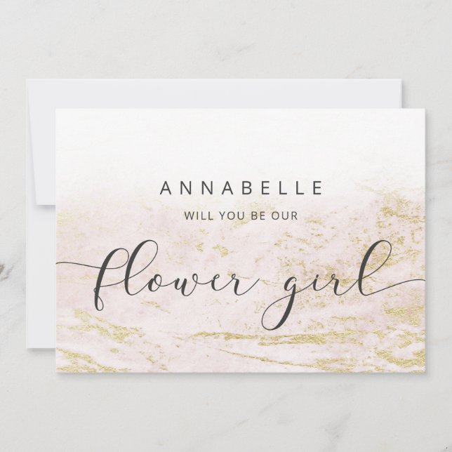 Marbres modernes en Blush Flower Proposition Card (Devant)