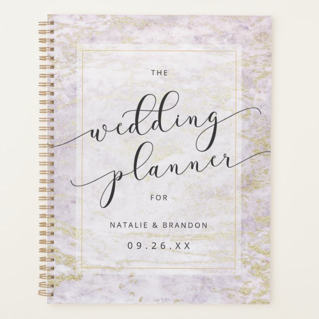 Marbres modernes en violet avec plans Mariages or (Devant)