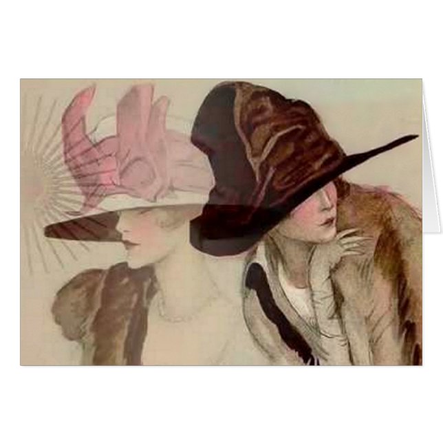 Marcello Dudovich Jeunes Filles aux Chapeaux Illus (Devant horizontal)