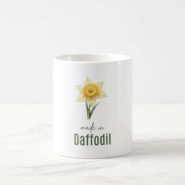 March Birth Flower Mug | Daffodil Watercolor (Centre)