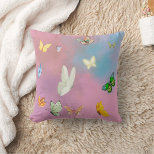 Marchandisage de produit : Coussin Papillon Pastel