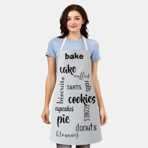 Marchandises cuites Mots Gris/Noir Tablier cuisine