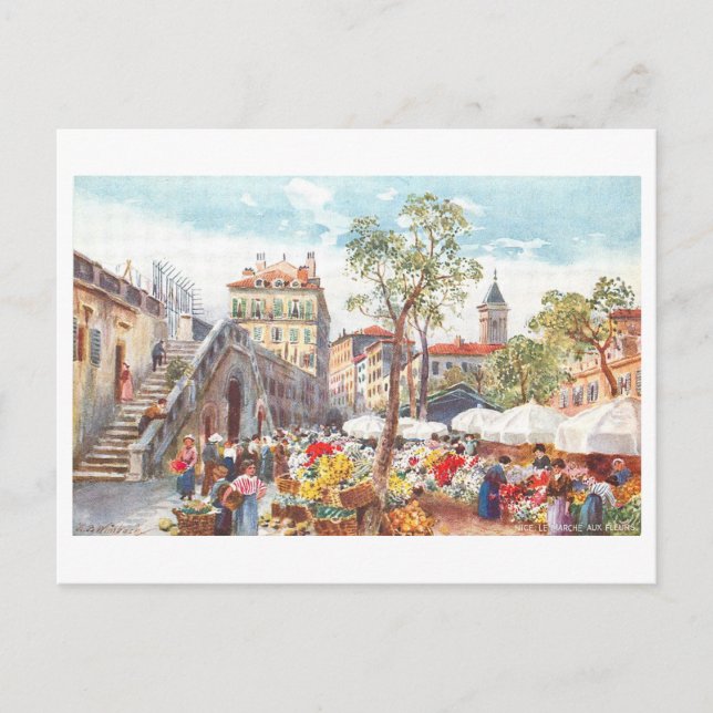 Marché aux fleurs à Nice, France, Carte postale Vi (Devant)