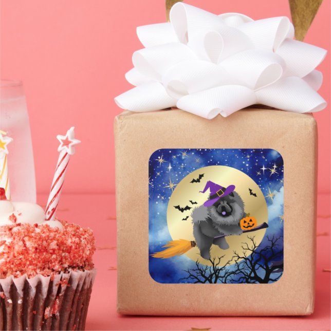 MARCHE Chien noir Chow chien autocollants Hallowee (Fête)