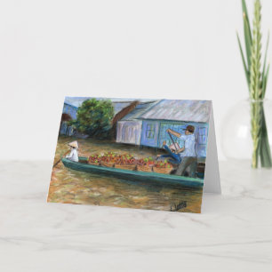 Marché de l'eau du matin B Carte de voeux ou carte