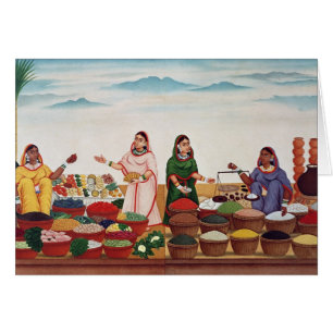 Marché de légume et d'épice chez Benares, c.1840