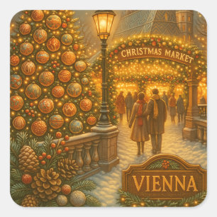 Marché de Noël de Vienne Autocollant de Voyage Vin