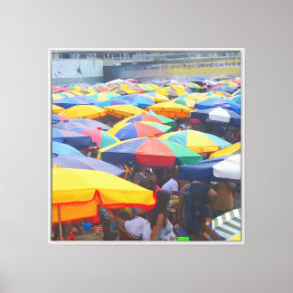 Marché de Parasols de Plage Colorés sur Toile