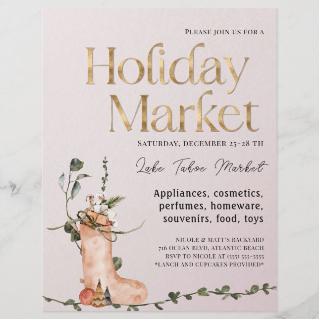 Marché de vacances Décorations de Noël Invitation (Devant)