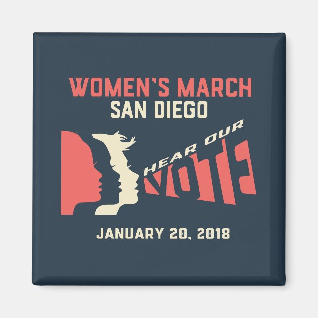 Marche des femmes San Diego Magnet officiel de la  (Devant)