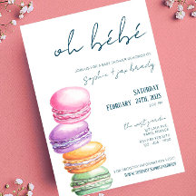 Marché français - Macaron - Invitation pour Baby S