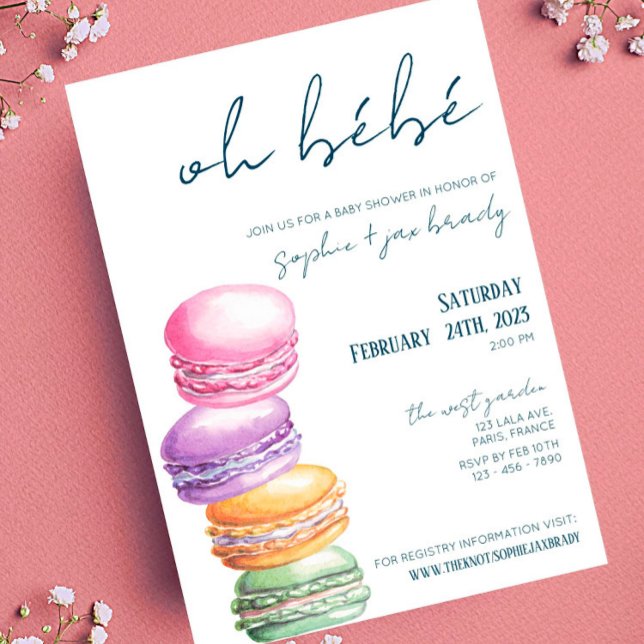 Marché français - Macaron - Invitation pour Baby S (Créateur téléchargé)