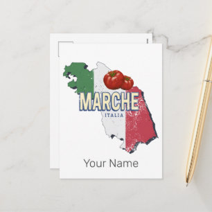Marche Italie Région Rétro Carte Souvenir Vintage
