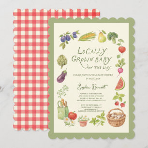 Marché Local Invitation à une Baby Shower